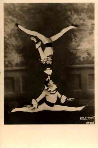 Acrobat Standing Upside Down Real Photo