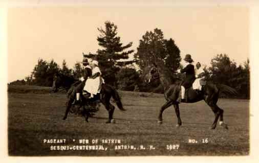 Pageant Couples on Horses Real Photo