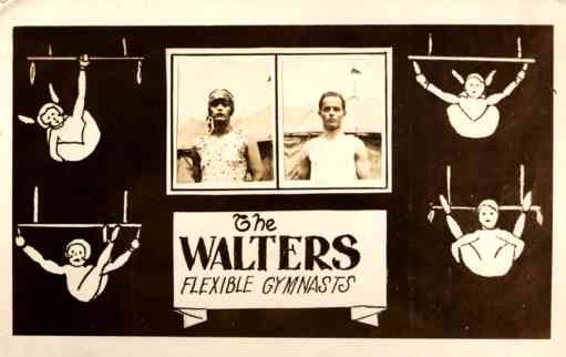 Walters Couple Flexible Gymnasts Real Photo
