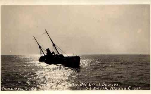 Shipwreck of Ocean Liner Edith Real Photo