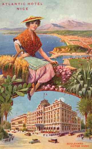 France Girl with Basket Hotel Advert