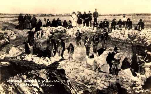 Indians Digging Pipe-Stone Real Photo