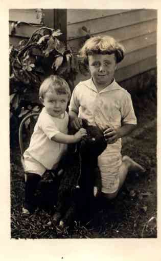 Children Touching Teddy Bear Real Photo