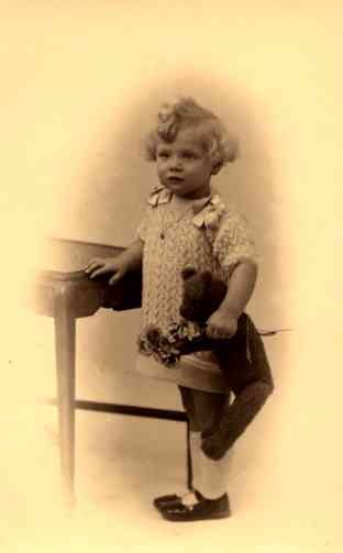 Girl Holding Teddy Bear Real Photo