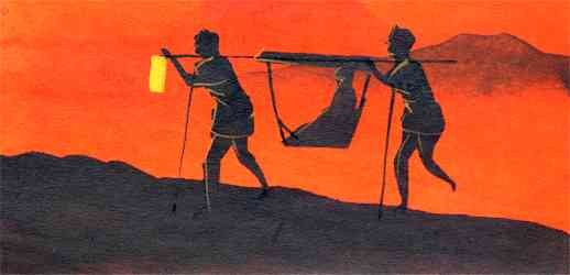 Men Carrying in Dusk