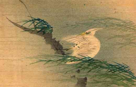 Bird on Branch Japanese Wooden