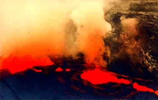 Boiling Lava Volcano Hawaii Real Photo