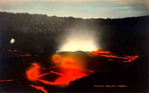 Hawaii Volcano Lava Real Photo