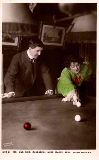 Family Cavendish Playing Billiards Real Photo