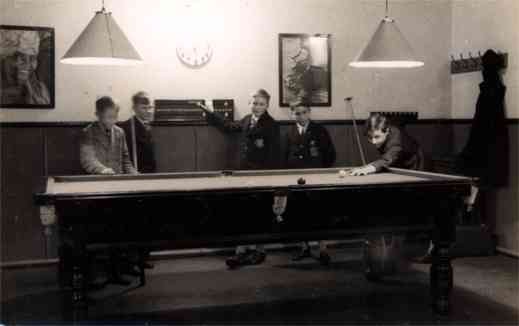Boys Playing Billiards Real Photo