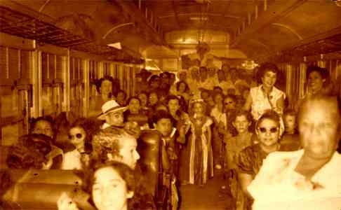 Cubans in Train Political Campaign Real Photo
