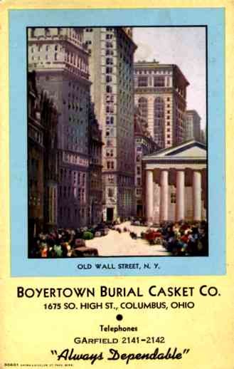 NYC Old Wall Street Advert Caskets