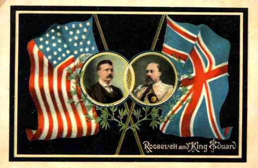 British King Edward VII Pres. Roosevelt Flags