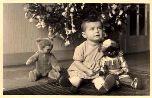 Confused Teddy Bear Looking at Girl Golliwog RP