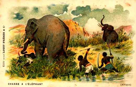Blacks Hunting Elephants Africa Advert Chocolate