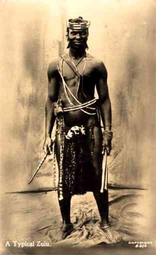 Black African Zulu Warrior Real Photo