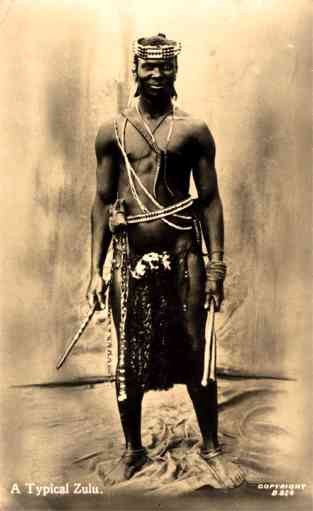 Black African Zulu Warrior Real Photo Vintagepostcards
