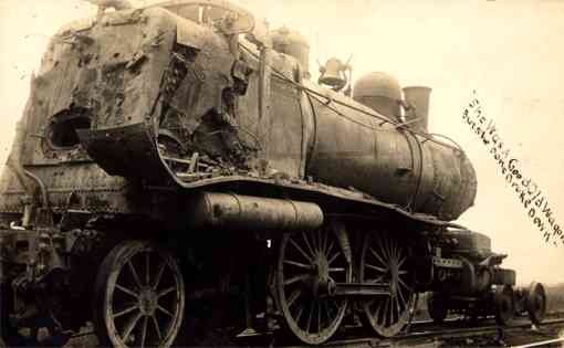 Broken Down Railroad Steam Engine Real Photo