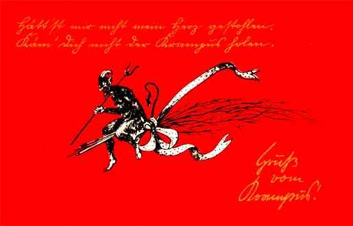 Christmas Flying on Broom Krampus