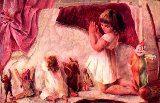 Praying Teddy Bear Krampus Girl Dolls