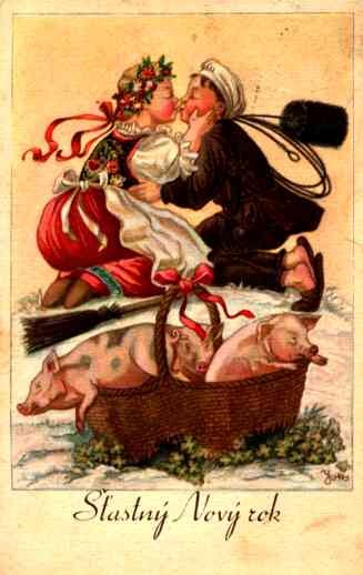 Girl Kissing Chimney Sweep Piglets