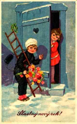 Girl Chimney Sweep by Door