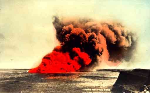 Eruption of Volcano Real Photo