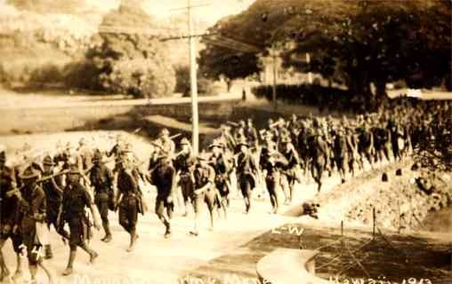 Hawaii 1913 Military on the Road RP