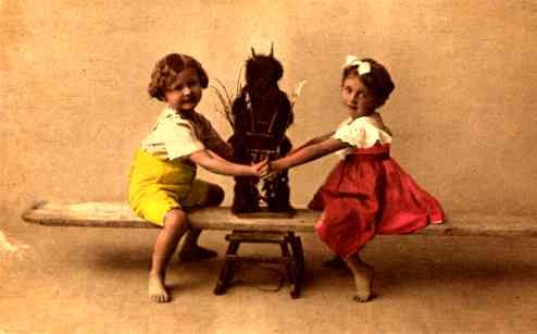Children Holding Toy Krampus