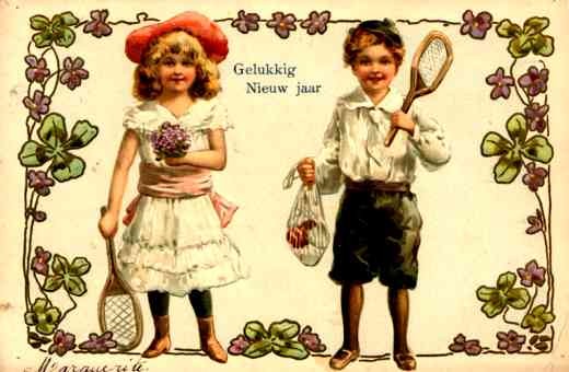 Children with Tennis Rackets New Year