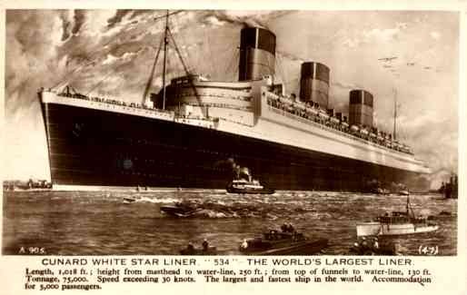 White Star Liner Cunard Real Photo
