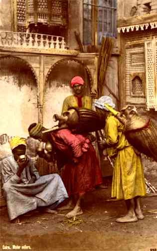 Arab Water Sellers Egypt Real Photo