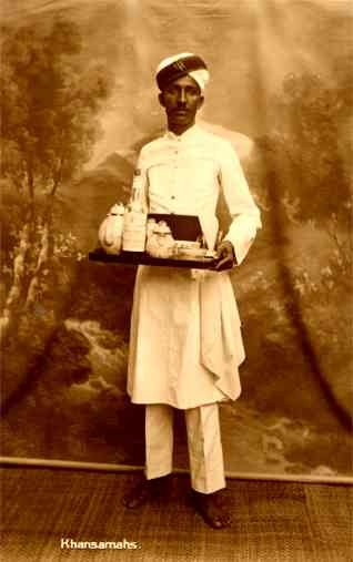 Indian Waiter Real Photo