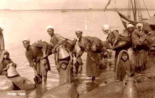 Egyptian Arab Water Sellers in River RP
