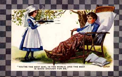 Nurse with Tray and Patient WWI