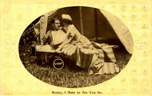 WWI Nurse and Patient near Tent