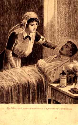 Nurse Over Patient WWI Advert Medicine