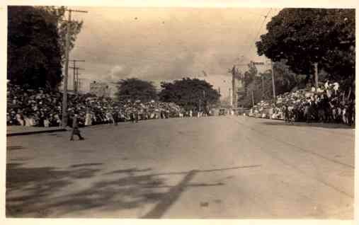 Hawaii Honolulu Parade Auto Real Photo