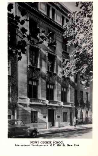 Henry George School Auto Real Photo NYC