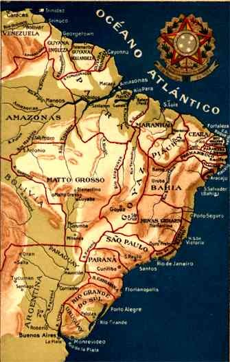 Brazil Map Atlantic Ocean