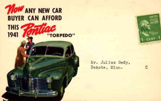 Advert Pontiac Torpedo Novelty