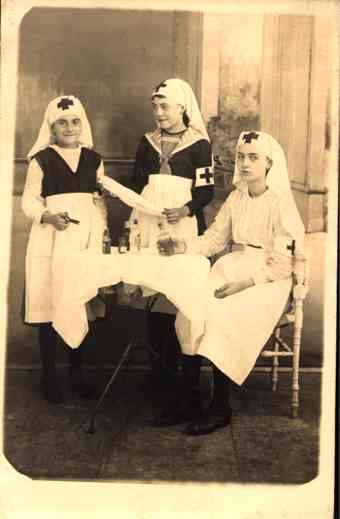 Nurses Girls WWI Real Photo