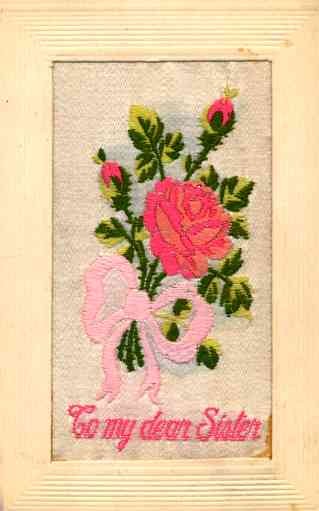 Rose Woven Silk Greeting