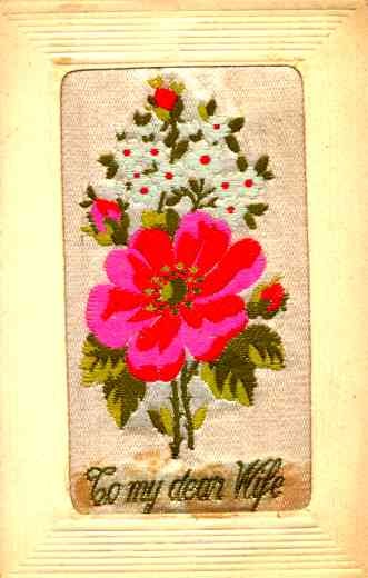 Woven Silk Rose Greeting