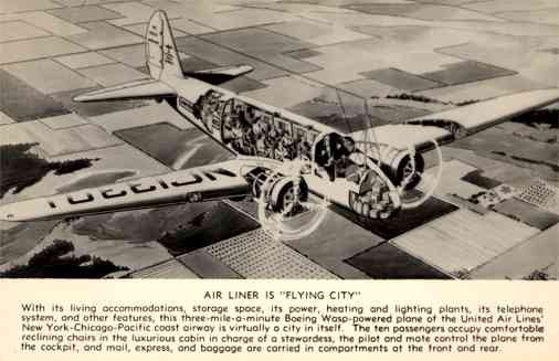 United Air Lines Airplane Real Photo