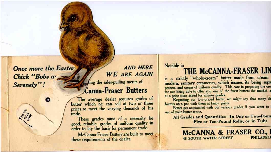 Advert Butter Chick Easter Novelty