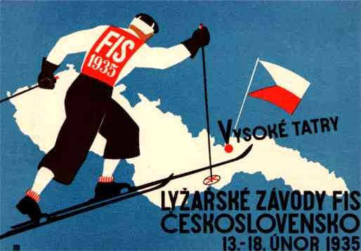 Skiing Race 1935 Czechoslovakia