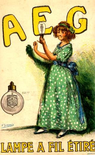 Girl & Advert AEG Bulb Belgian