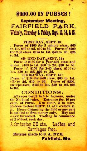 Advert Horse Race Harness Pioneer
