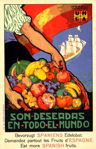 Spanish Fruits Yacht Art Nouveau